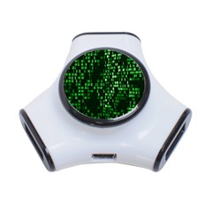 Abstract Plaid Green 3-port Usb Hub by Bajindul