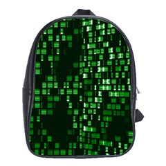 Abstract Plaid Green School Bag (xl) by Bajindul