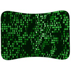 Abstract Plaid Green Velour Seat Head Rest Cushion