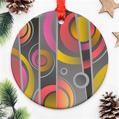 Abstract Colorful Background Grey Ornament (round) by Bajindul