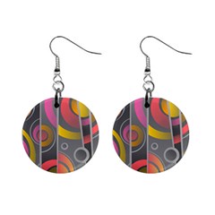 Abstract Colorful Background Grey Mini Button Earrings by Bajindul