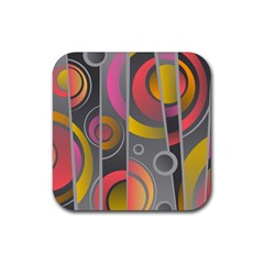 Abstract Colorful Background Grey Rubber Coaster (square)  by Bajindul