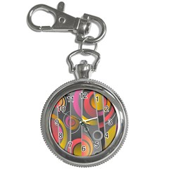 Abstract Colorful Background Grey Key Chain Watches by Bajindul