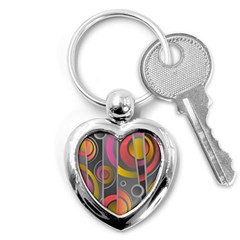 Abstract Colorful Background Grey Key Chain (heart) by Bajindul