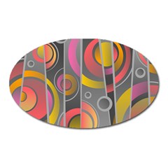 Abstract Colorful Background Grey Oval Magnet by Bajindul