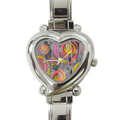 Abstract Colorful Background Grey Heart Italian Charm Watch by Bajindul