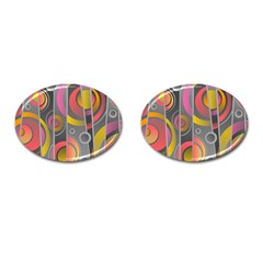 Abstract Colorful Background Grey Cufflinks (oval) by Bajindul