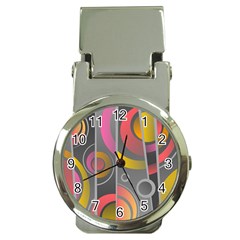 Abstract Colorful Background Grey Money Clip Watches by Bajindul