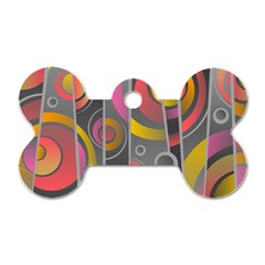 Abstract Colorful Background Grey Dog Tag Bone (two Sides) by Bajindul