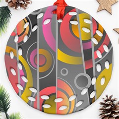 Abstract Colorful Background Grey Ornament (round Filigree) by Bajindul