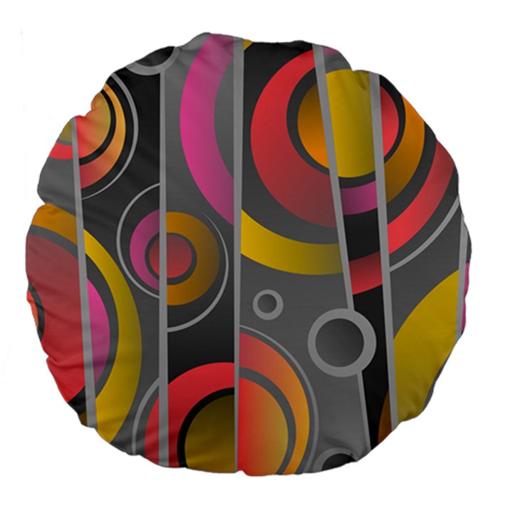 Abstract Colorful Background Grey Large 18  Premium Flano Round Cushions