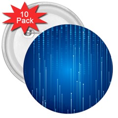 Abstract Rain Space 3  Buttons (10 Pack)  by Bajindul