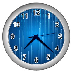 Abstract Rain Space Wall Clock (silver) by Bajindul