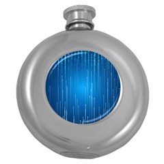 Abstract Rain Space Round Hip Flask (5 Oz) by Bajindul