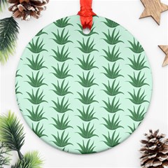 Aloe Plants Pattern Scrapbook Ornament (round) by Bajindul