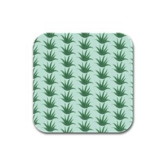 Aloe Plants Pattern Scrapbook Rubber Square Coaster (4 Pack)  by Bajindul