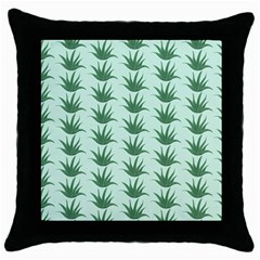 Aloe Plants Pattern Scrapbook Throw Pillow Case (black) by Bajindul