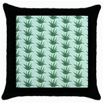 Aloe Plants Pattern Scrapbook Throw Pillow Case (Black) Front