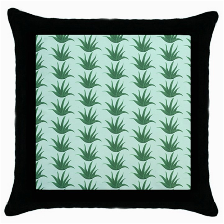 Aloe Plants Pattern Scrapbook Throw Pillow Case (Black)