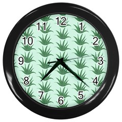 Aloe Plants Pattern Scrapbook Wall Clock (black) by Bajindul