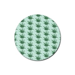 Aloe Plants Pattern Scrapbook Rubber Round Coaster (4 Pack)  by Bajindul