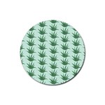 Aloe Plants Pattern Scrapbook Rubber Round Coaster (4 pack)  Front