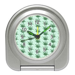 Aloe Plants Pattern Scrapbook Travel Alarm Clock by Bajindul