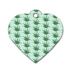 Aloe Plants Pattern Scrapbook Dog Tag Heart (one Side) by Bajindul