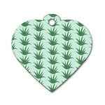 Aloe Plants Pattern Scrapbook Dog Tag Heart (Two Sides) Front