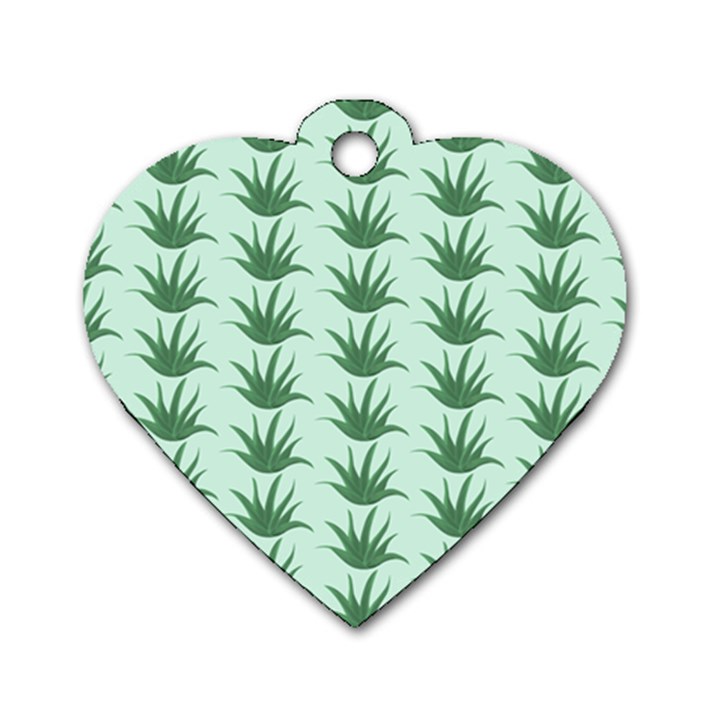 Aloe Plants Pattern Scrapbook Dog Tag Heart (Two Sides)