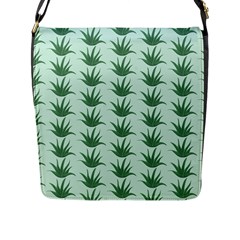 Aloe Plants Pattern Scrapbook Flap Closure Messenger Bag (l) by Bajindul