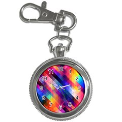 Abstract Background Colorful Pattern Key Chain Watches by Bajindul