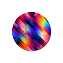 Abstract Background Colorful Pattern Rubber Coaster (round)  by Bajindul