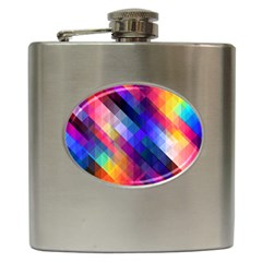 Abstract Background Colorful Pattern Hip Flask (6 Oz) by Bajindul