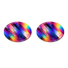 Abstract Background Colorful Pattern Cufflinks (oval) by Bajindul