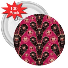 Background Abstract Pattern 3  Buttons (100 Pack) 