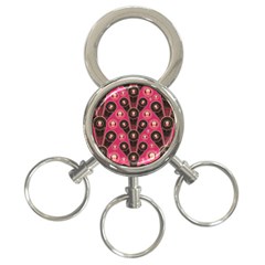 Background Abstract Pattern 3-ring Key Chain