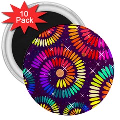 Abstract Background Spiral Colorful 3  Magnets (10 Pack)  by Bajindul