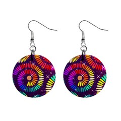 Abstract Background Spiral Colorful Mini Button Earrings