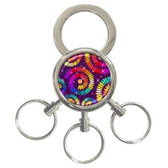 Abstract Background Spiral Colorful 3-ring Key Chain by Bajindul