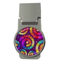 Abstract Background Spiral Colorful Money Clips (round)  by Bajindul