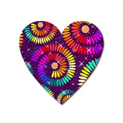 Abstract Background Spiral Colorful Heart Magnet by Bajindul