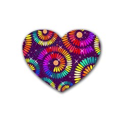 Abstract Background Spiral Colorful Heart Coaster (4 Pack)  by Bajindul