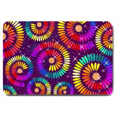 Abstract Background Spiral Colorful Large Doormat  by Bajindul