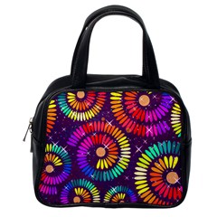 Abstract Background Spiral Colorful Classic Handbag (one Side) by Bajindul