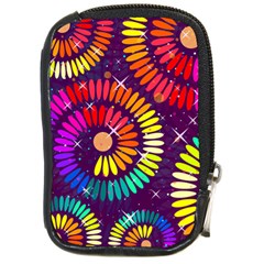 Abstract Background Spiral Colorful Compact Camera Leather Case by Bajindul