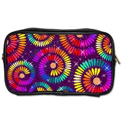 Abstract Background Spiral Colorful Toiletries Bag (one Side)