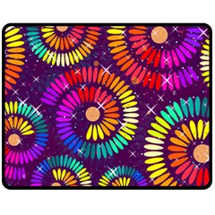 Abstract Background Spiral Colorful Fleece Blanket (medium)  by Bajindul