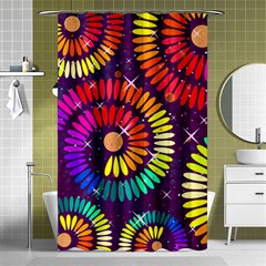 Abstract Background Spiral Colorful Shower Curtain 48  X 72  (small)  by Bajindul