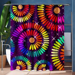 Abstract Background Spiral Colorful Shower Curtain 60  X 72  (medium)  by Bajindul